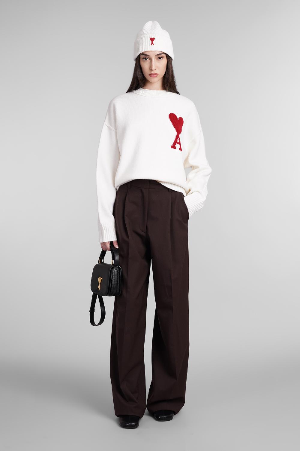 ﻿Deliberti Ami Paris Maglia in lana bianca cod. 403271 - Deliberti The Luxury Shopping Hotsell