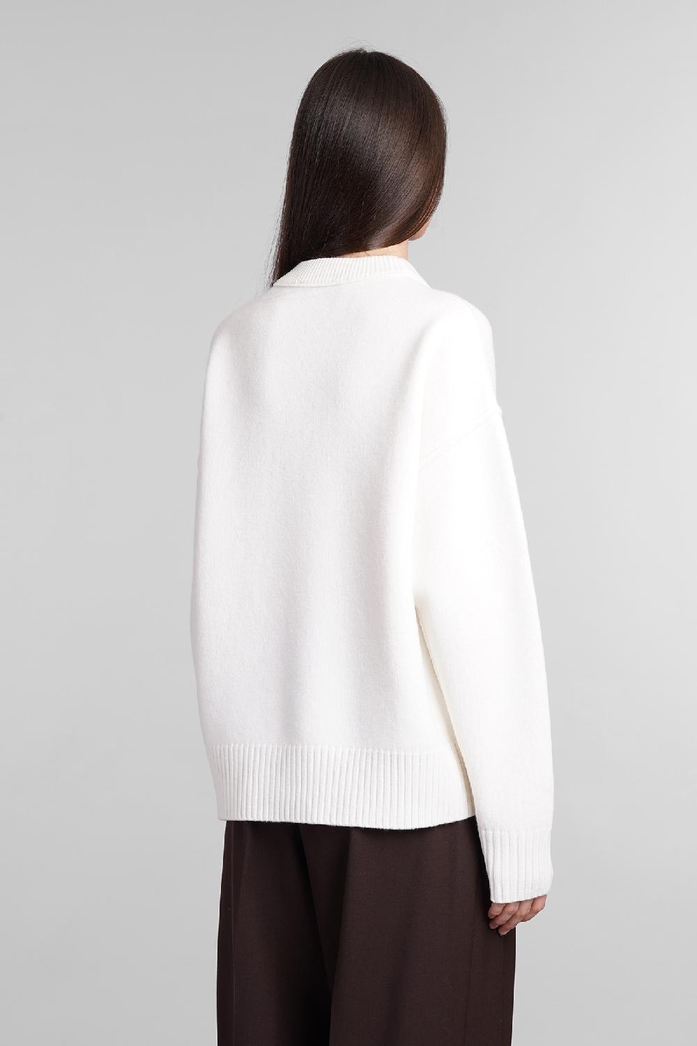 ﻿Deliberti Ami Paris Maglia in lana bianca cod. 403271 - Deliberti The Luxury Shopping Hotsell