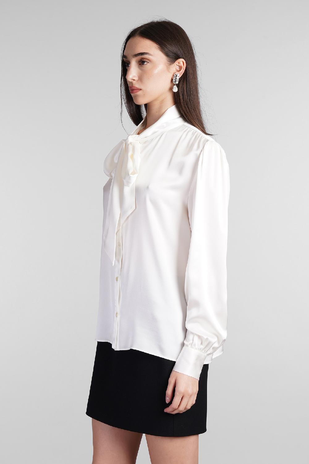 Deliberti Alessandra Rich Blusa in seta bianca cod. 403756 - Deliberti The Luxury Shopping Vendita Calda