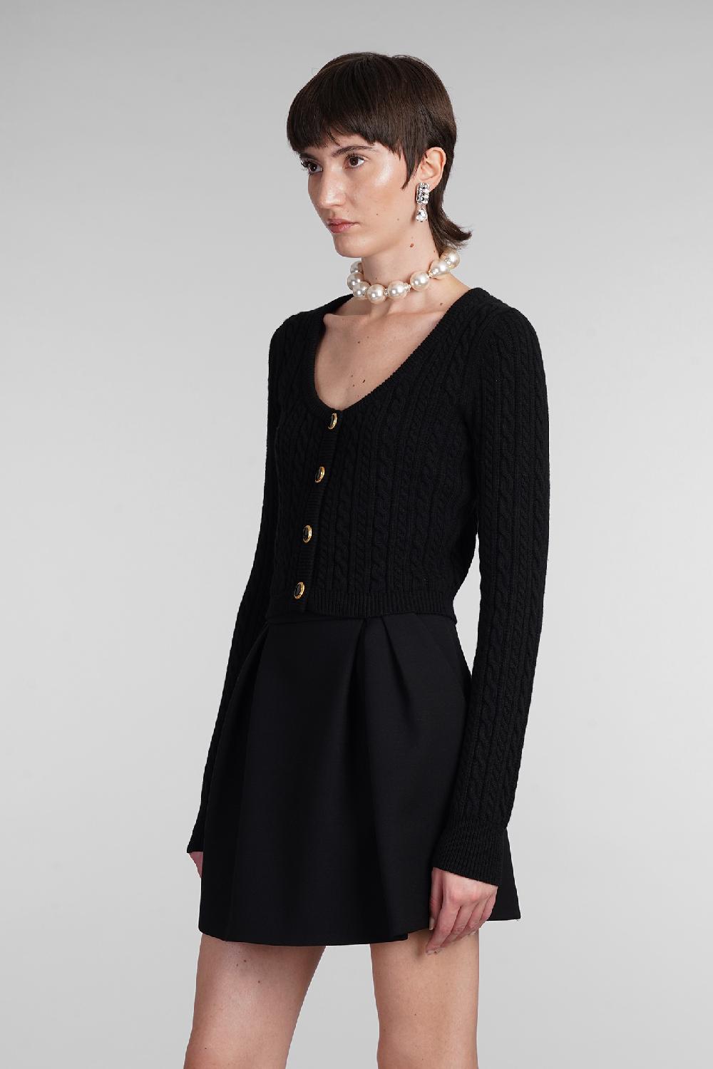 Deliberti Alessandra Rich Cardigan in lana nera cod. 403762 - Deliberti The Luxury Shopping Negozio