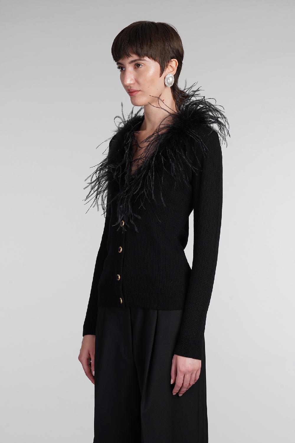 Deliberti Alessandra Rich Cardigan in lana nera cod. 403765 - Deliberti The Luxury Shopping Nuova