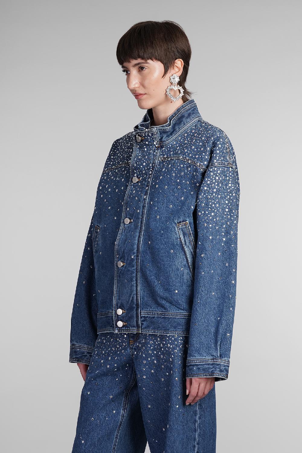 Deliberti Alessandra Rich Giacche denim in cotone blu cod. 403759 - Deliberti The Luxury Shopping Moda