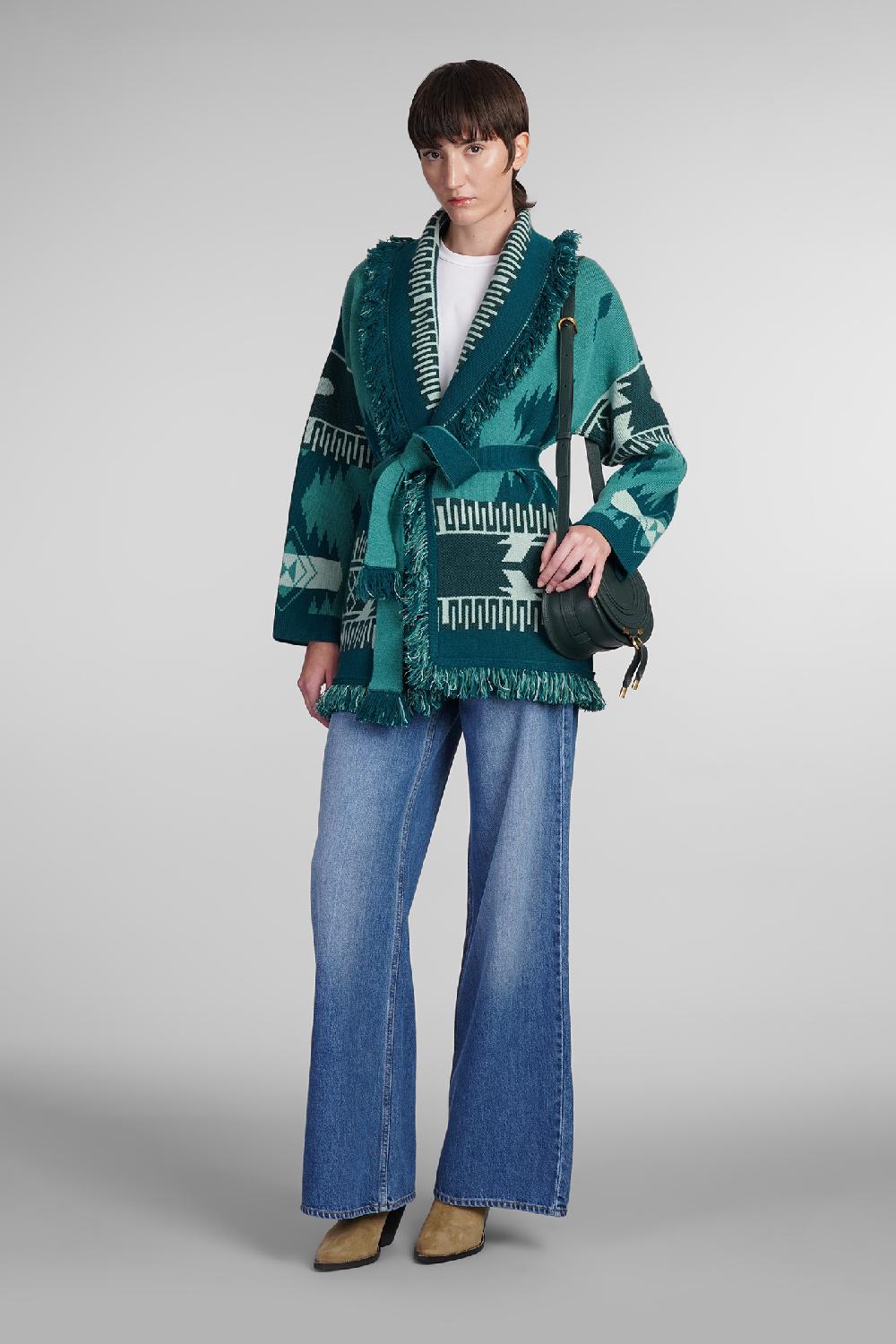 Deliberti Alanui Cardigan in cashmere verde cod. 408019 - Deliberti The Luxury Shopping In Linea