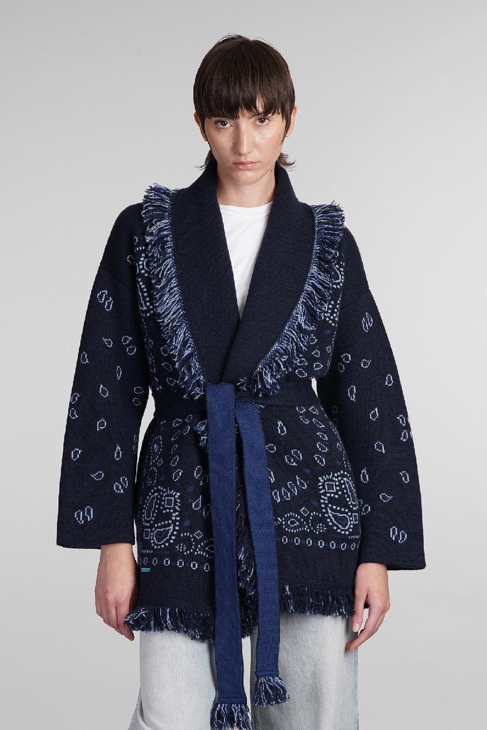 Deliberti Alanui Cardigan in cashmere blu cod. 408020 - Deliberti The Luxury Shopping