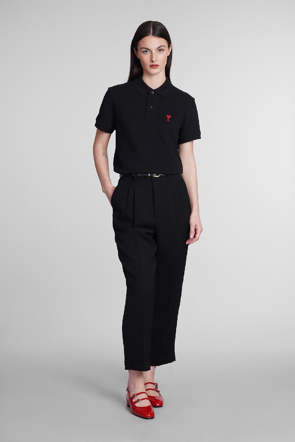 Deliberti Ami Paris Polo in cotone nero cod. 393421 - Deliberti The Luxury Shopping Qualità Garantita