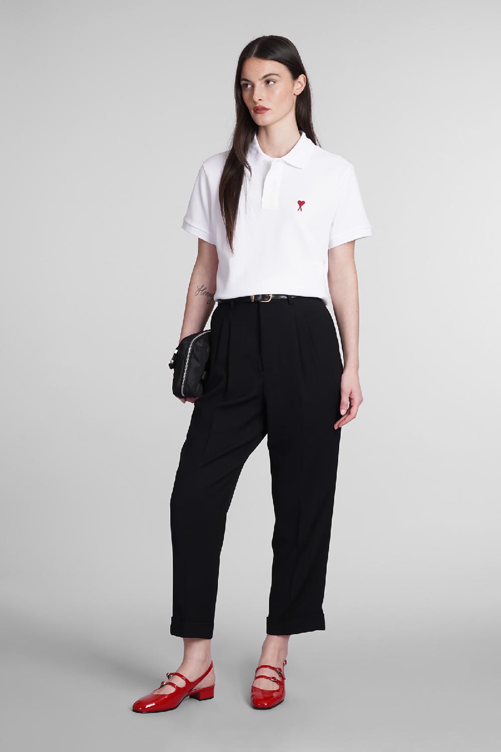 Deliberti Ami Paris Polo in cotone bianco cod. 393422 - Deliberti The Luxury Shopping Negozi Online