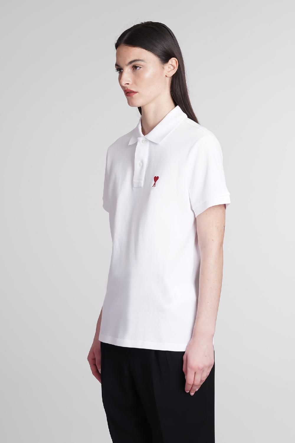 Deliberti Ami Paris Polo in cotone bianco cod. 393422 - Deliberti The Luxury Shopping Negozi Online