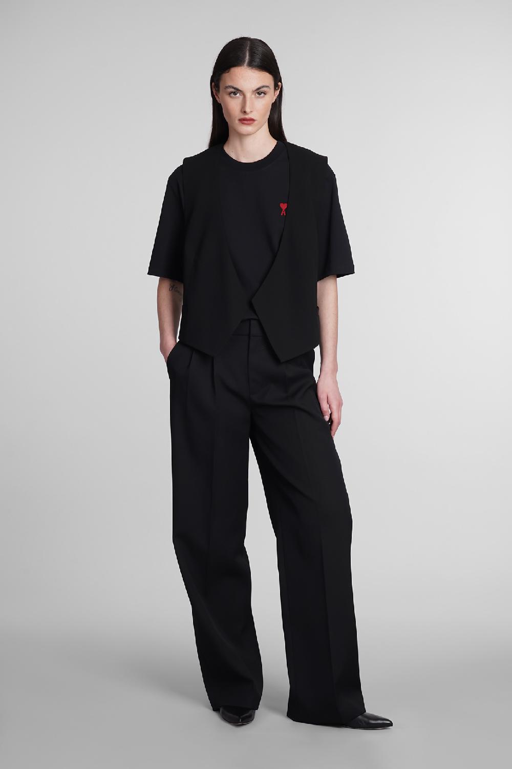 Deliberti Ami Paris T-shirt in cotone nero cod. 393423 - Deliberti The Luxury Shopping Economico