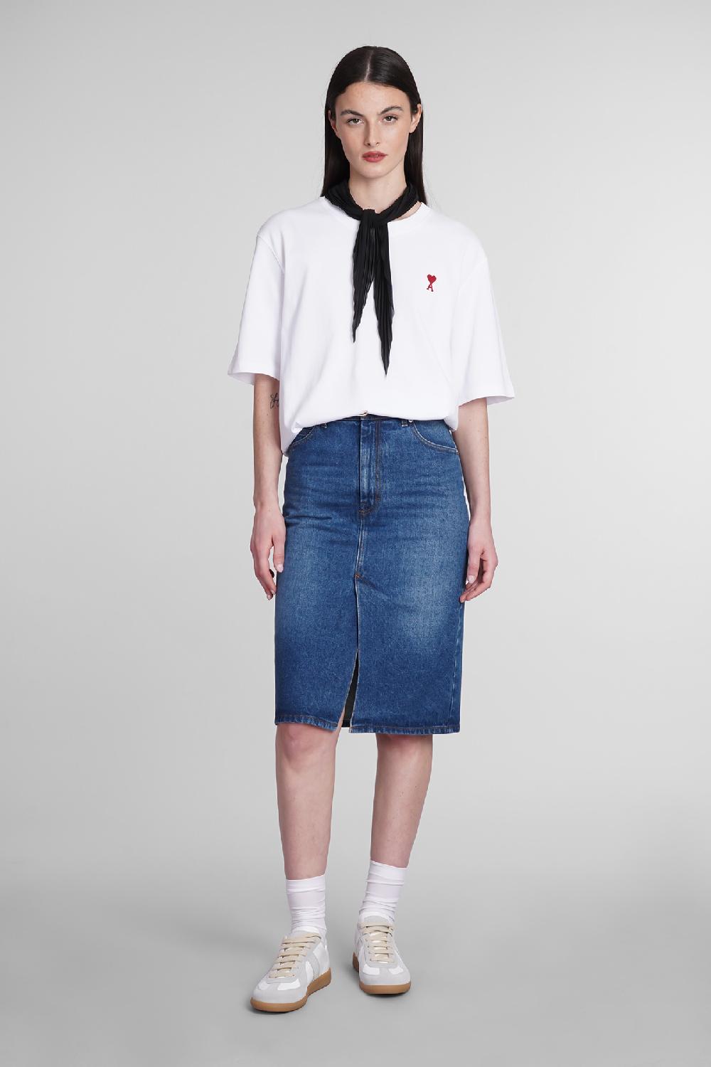 Deliberti Ami Paris T-shirt in cotone bianco cod. 393424 - Deliberti The Luxury Shopping Consegna Veloce