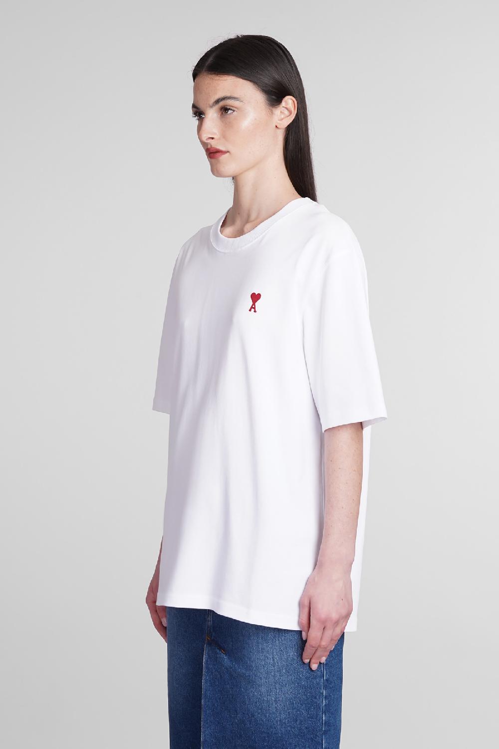 Deliberti Ami Paris T-shirt in cotone bianco cod. 393424 - Deliberti The Luxury Shopping Consegna Veloce