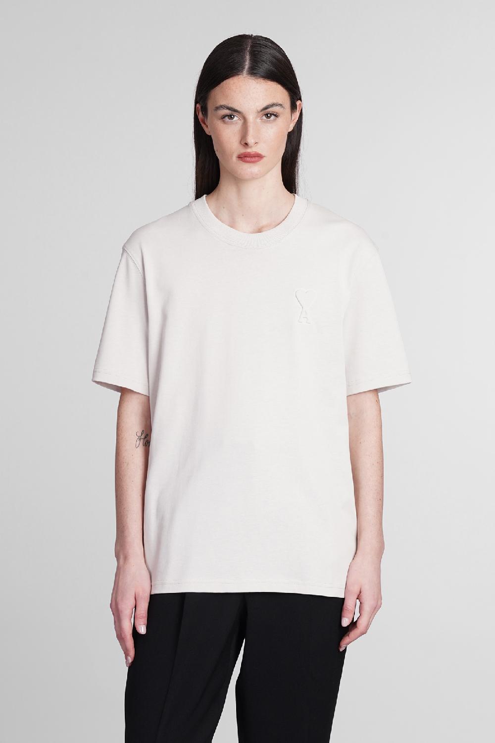 Deliberti Ami Paris T-shirt in cotone grigio cod. 393426 - Deliberti The Luxury Shopping