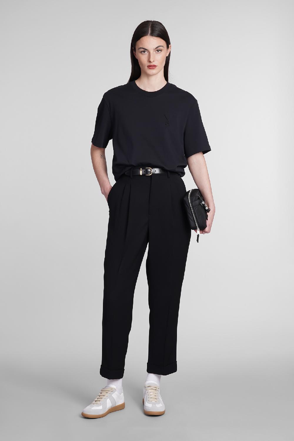 Deliberti Ami Paris T-shirt in cotone nero cod. 393428 - Deliberti The Luxury Shopping Fino Al -60%