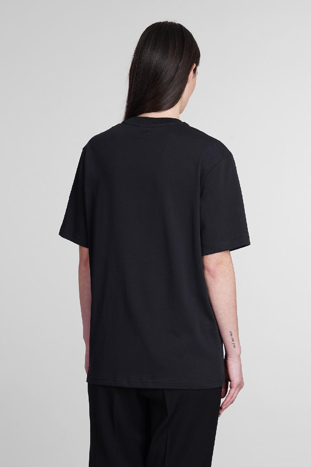 Deliberti Ami Paris T-shirt in cotone nero cod. 393428 - Deliberti The Luxury Shopping Fino Al -60%