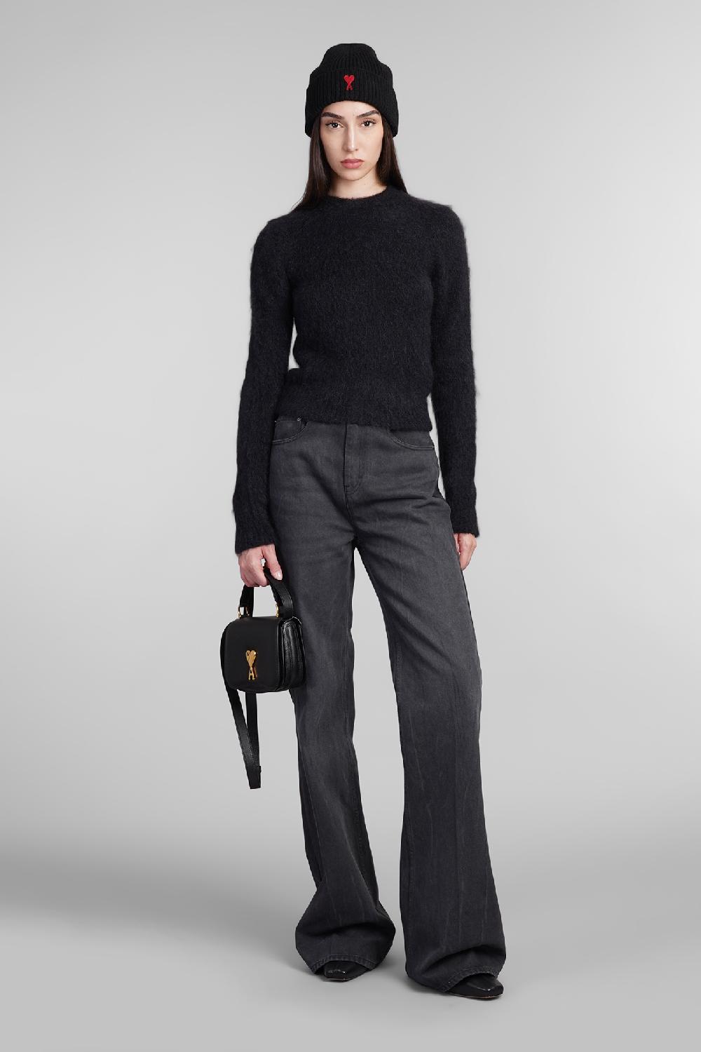 Deliberti Ami Paris Maglia in lana nera cod. 406121 - Deliberti The Luxury Shopping Prezzo Ridotto