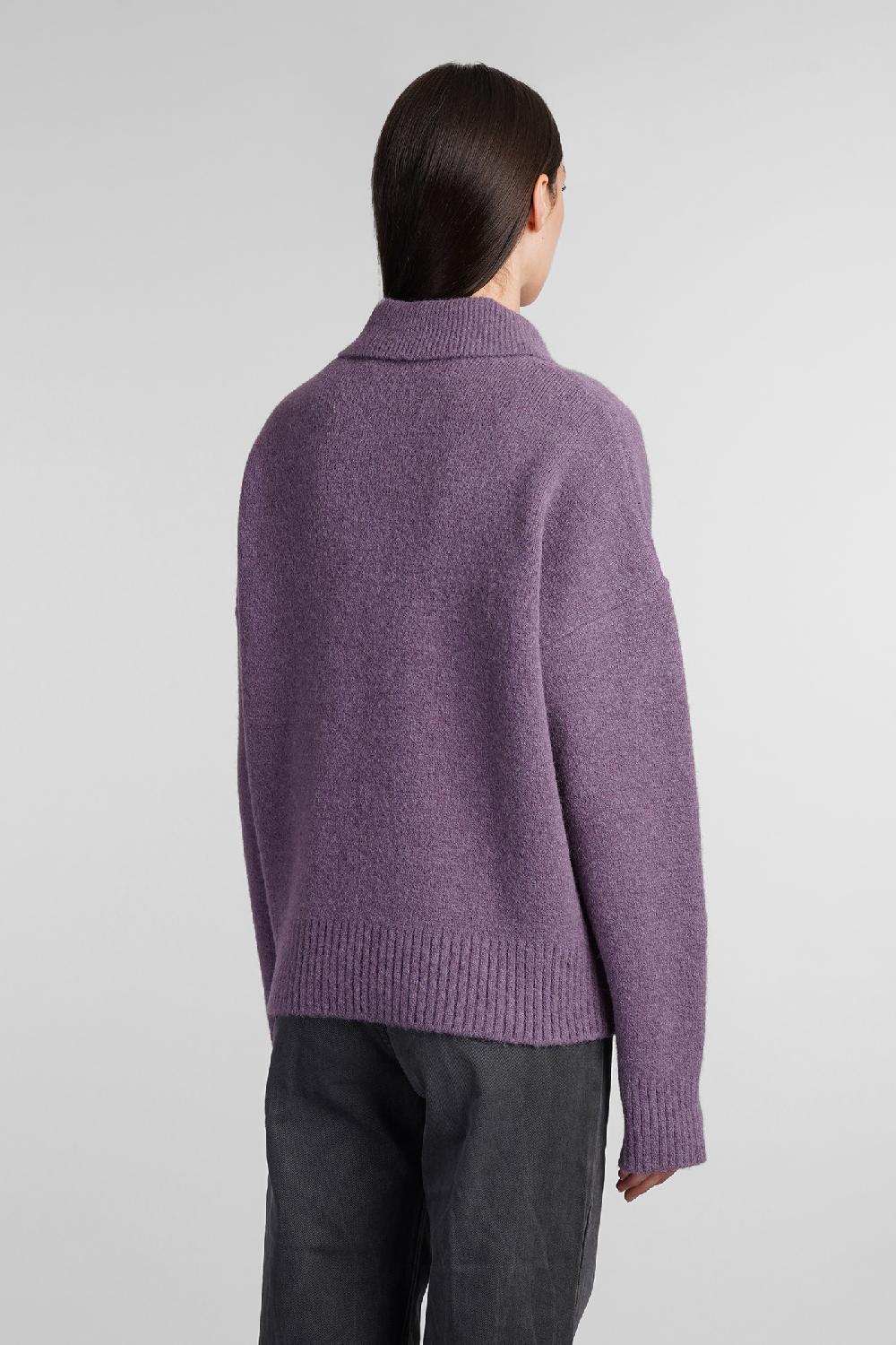 Deliberti Ami Paris Polo in lana viola cod. 409142 - Deliberti The Luxury Shopping Sottocosto