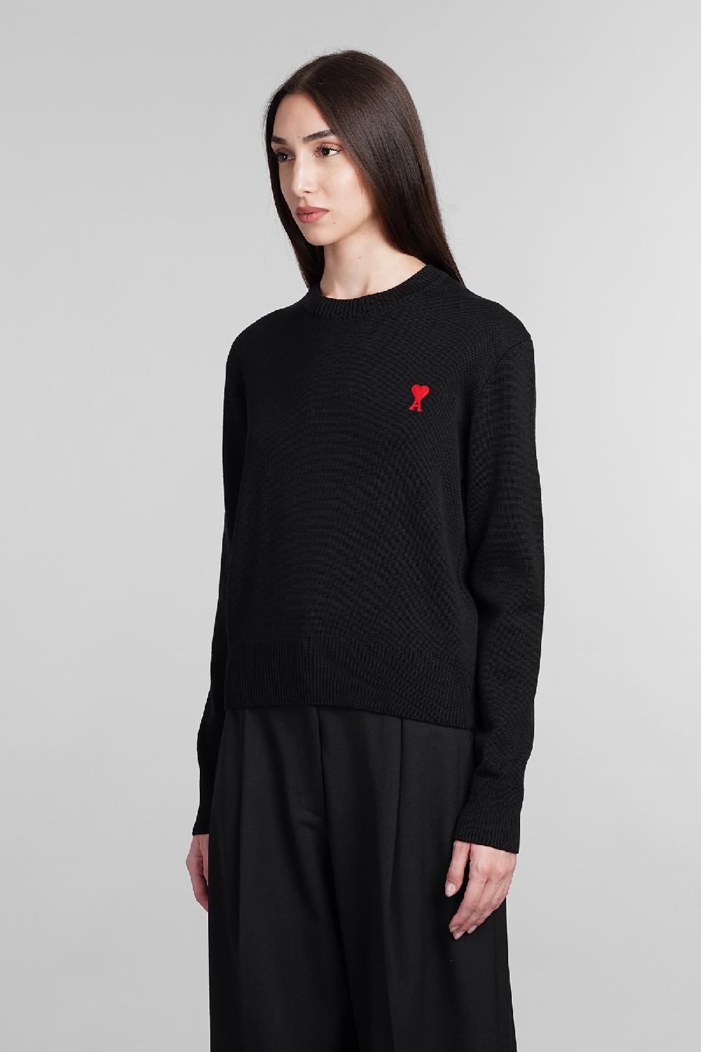 Deliberti Ami Paris Maglia in lana nera cod. 405006 - Deliberti The Luxury Shopping Offerta