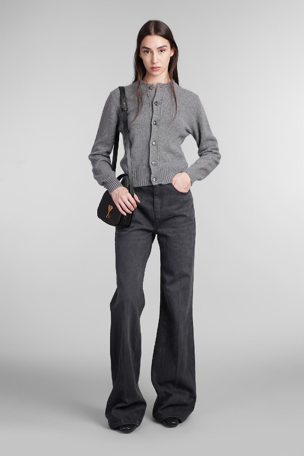 Deliberti Ami Paris Cardigan in cashmere grigia cod. 405007 - Deliberti The Luxury Shopping In Saldo