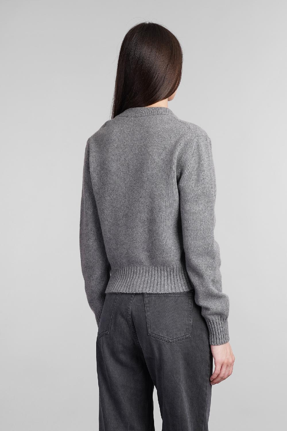 Deliberti Ami Paris Cardigan in cashmere grigia cod. 405007 - Deliberti The Luxury Shopping In Saldo