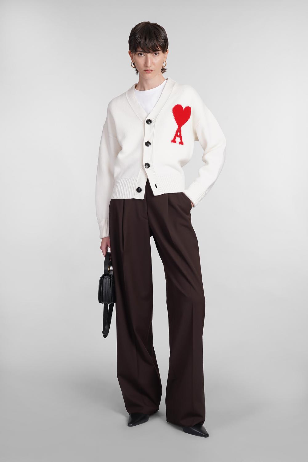 Deliberti Ami Paris Cardigan in lana beige cod. 402078 - Deliberti The Luxury Shopping Online