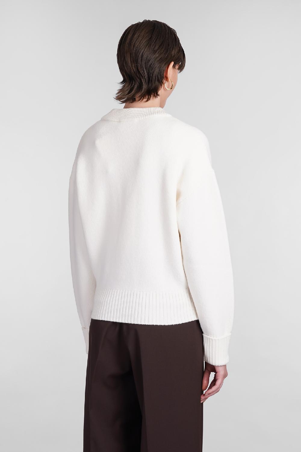 Deliberti Ami Paris Cardigan in lana beige cod. 402078 - Deliberti The Luxury Shopping Online