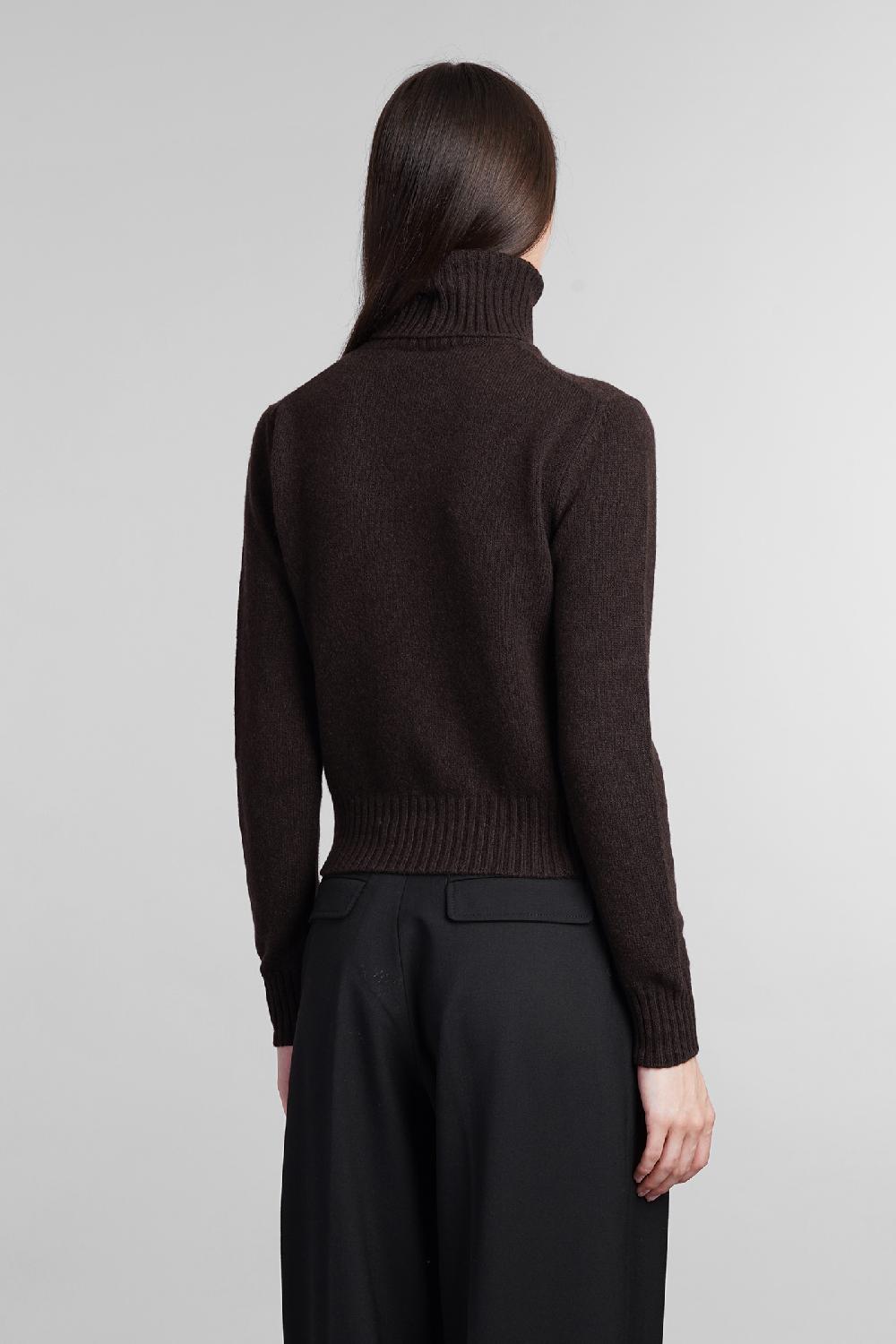 Deliberti Ami Paris Maglia in cashmere marrone cod. 405008 - Deliberti The Luxury Shopping Outlet