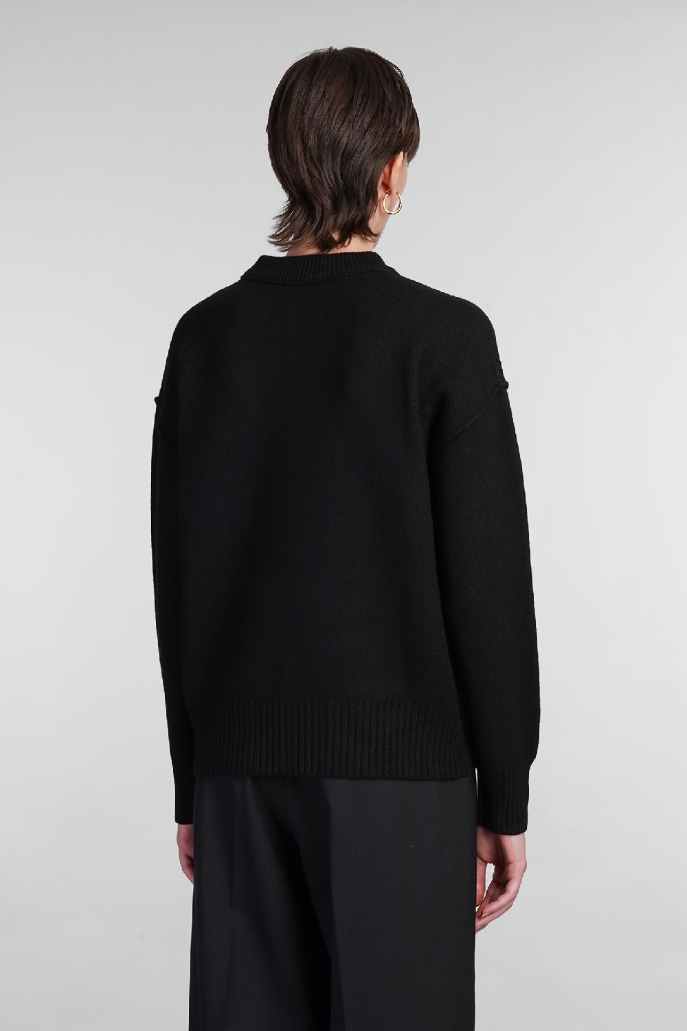 Deliberti Ami Paris Maglia in lana nera cod. 402080 - Deliberti The Luxury Shopping Offerte