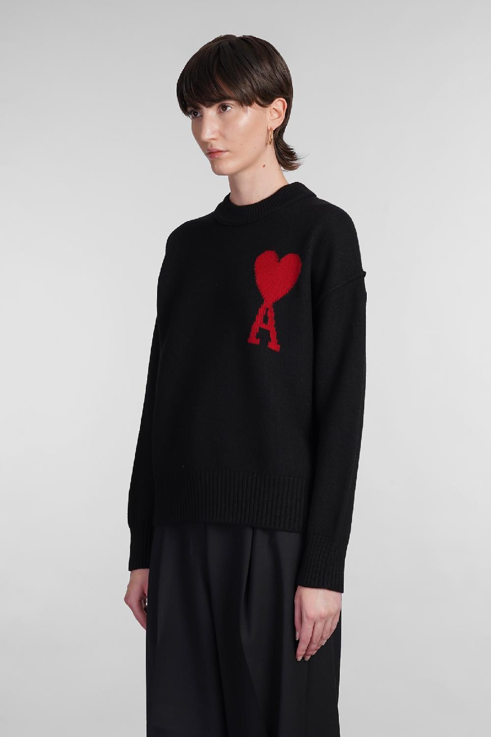 Deliberti Ami Paris Maglia in lana nera cod. 402080 - Deliberti The Luxury Shopping Offerte