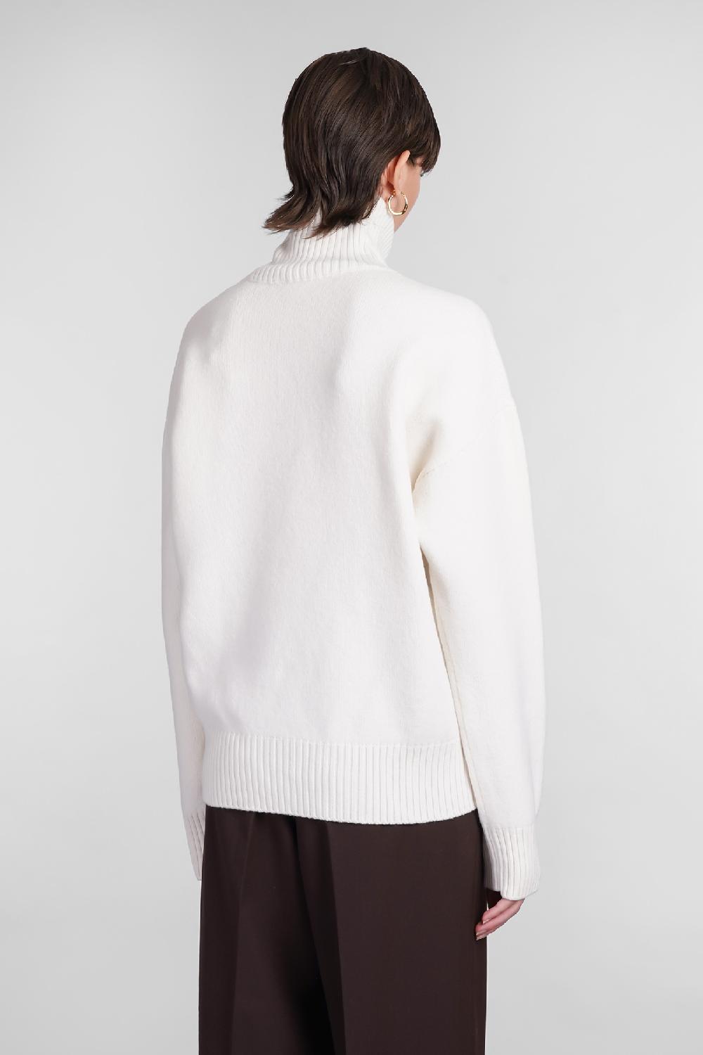 Deliberti Ami Paris Maglia in lana beige cod. 402081 - Deliberti The Luxury Shopping Vendita Calda