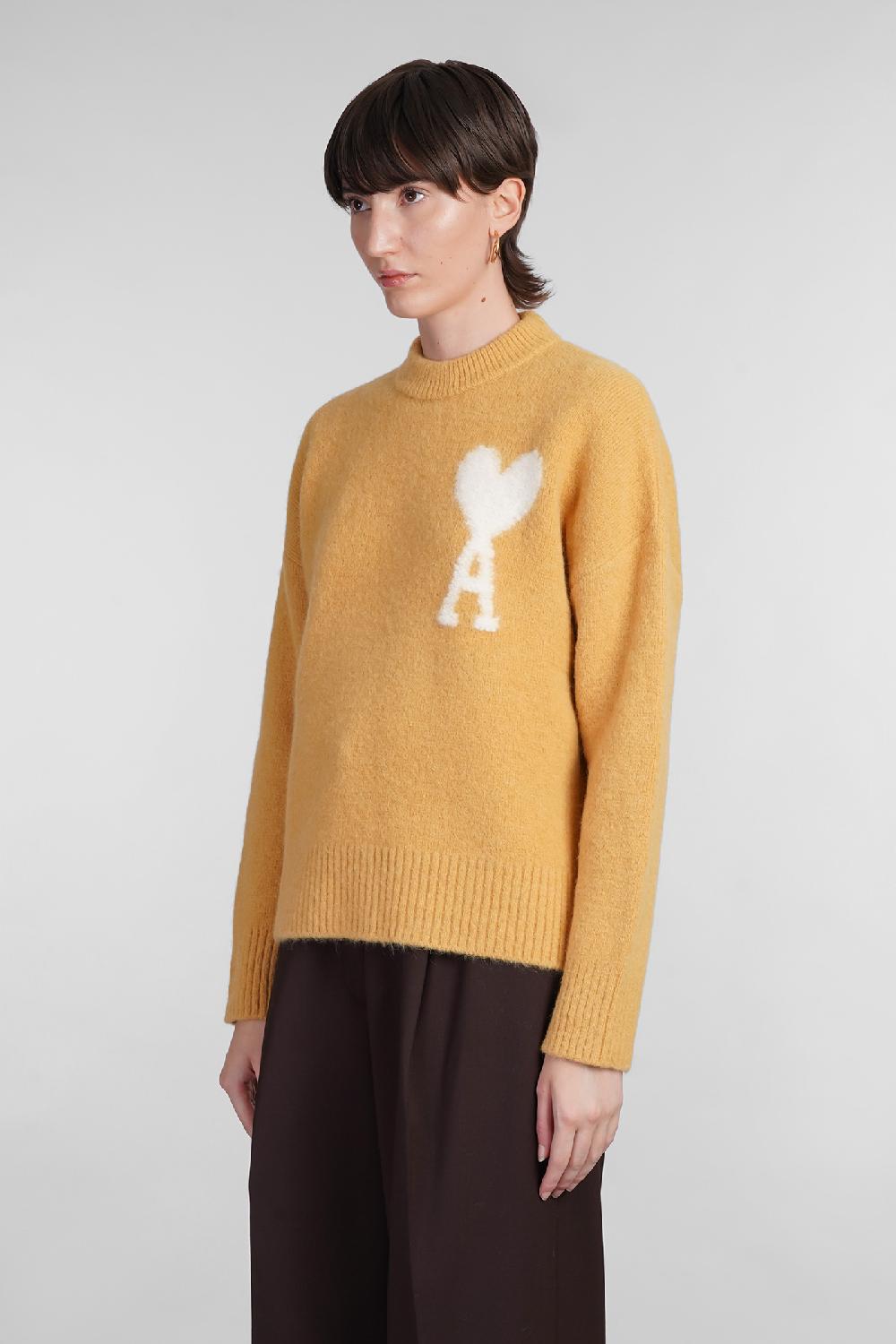 Deliberti Ami Paris Maglia in lana gialla cod. 402082 - Deliberti The Luxury Shopping Comprare a buon mercato
