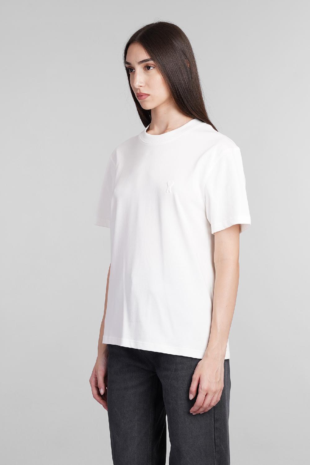 Deliberti Ami Paris T-shirt in cotone bianco cod. 403274 - Deliberti The Luxury Shopping In Saldo