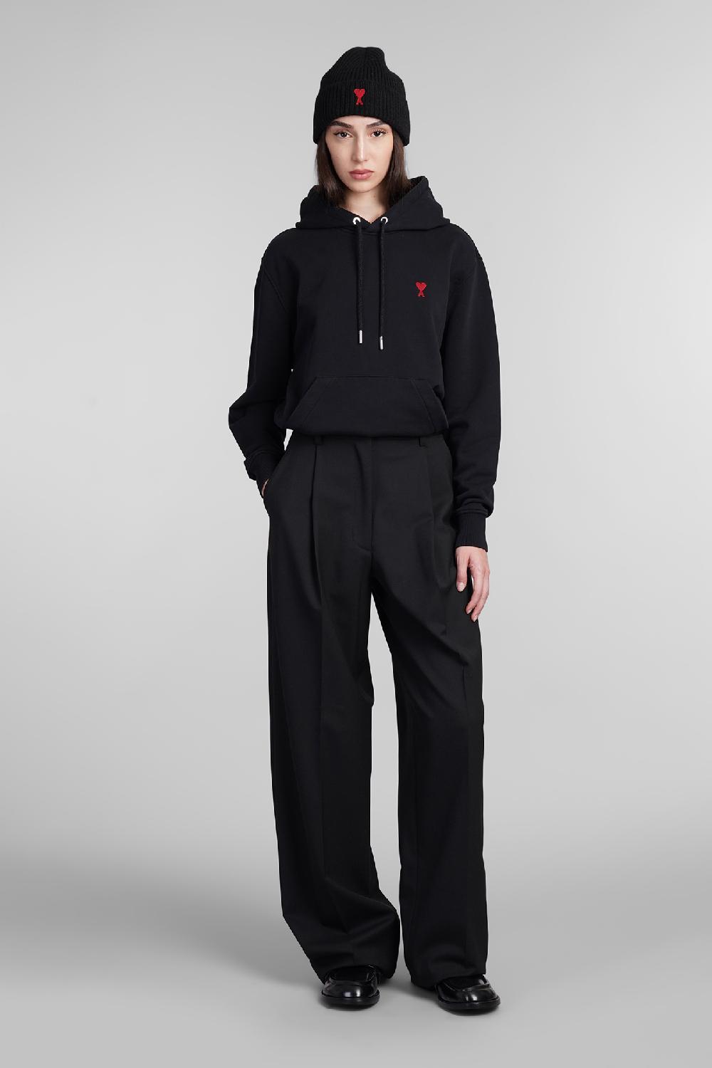 Deliberti Ami Paris Felpa in cotone nero cod. 406118 - Deliberti The Luxury Shopping Nuova