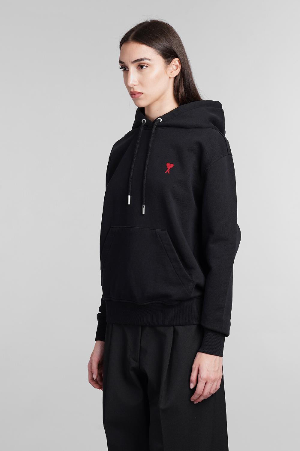 Deliberti Ami Paris Felpa in cotone nero cod. 406118 - Deliberti The Luxury Shopping Nuova