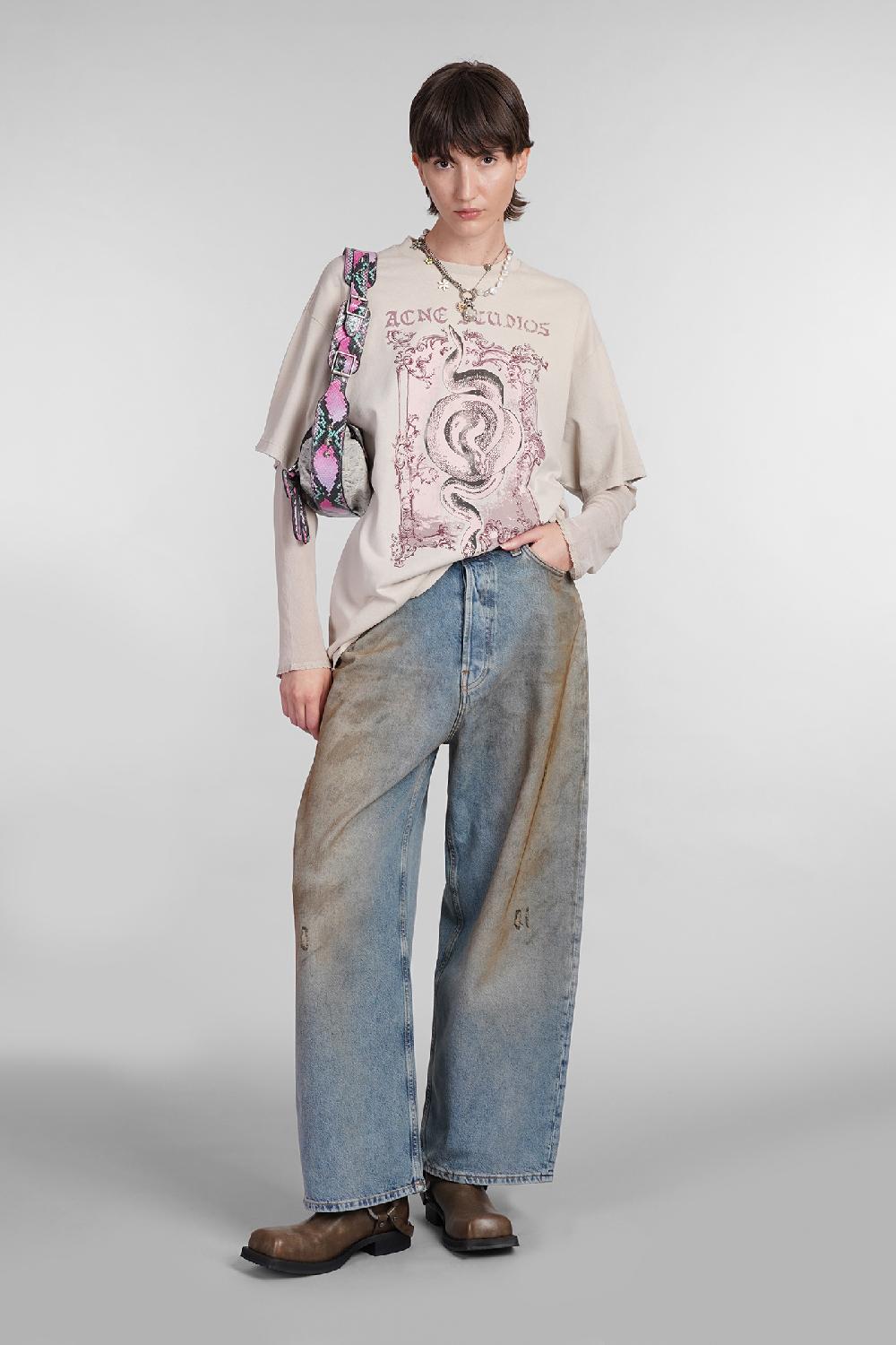 Deliberti Acne Studios T-shirt in cotone beige cod. 402970 - Deliberti The Luxury Shopping 2025