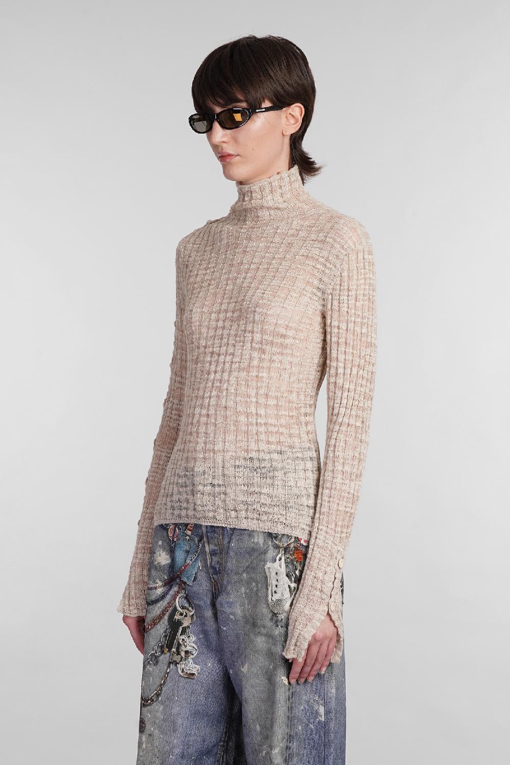 Deliberti Acne Studios Maglia in poliestere beige cod. 402967 - Deliberti The Luxury Shopping In Linea