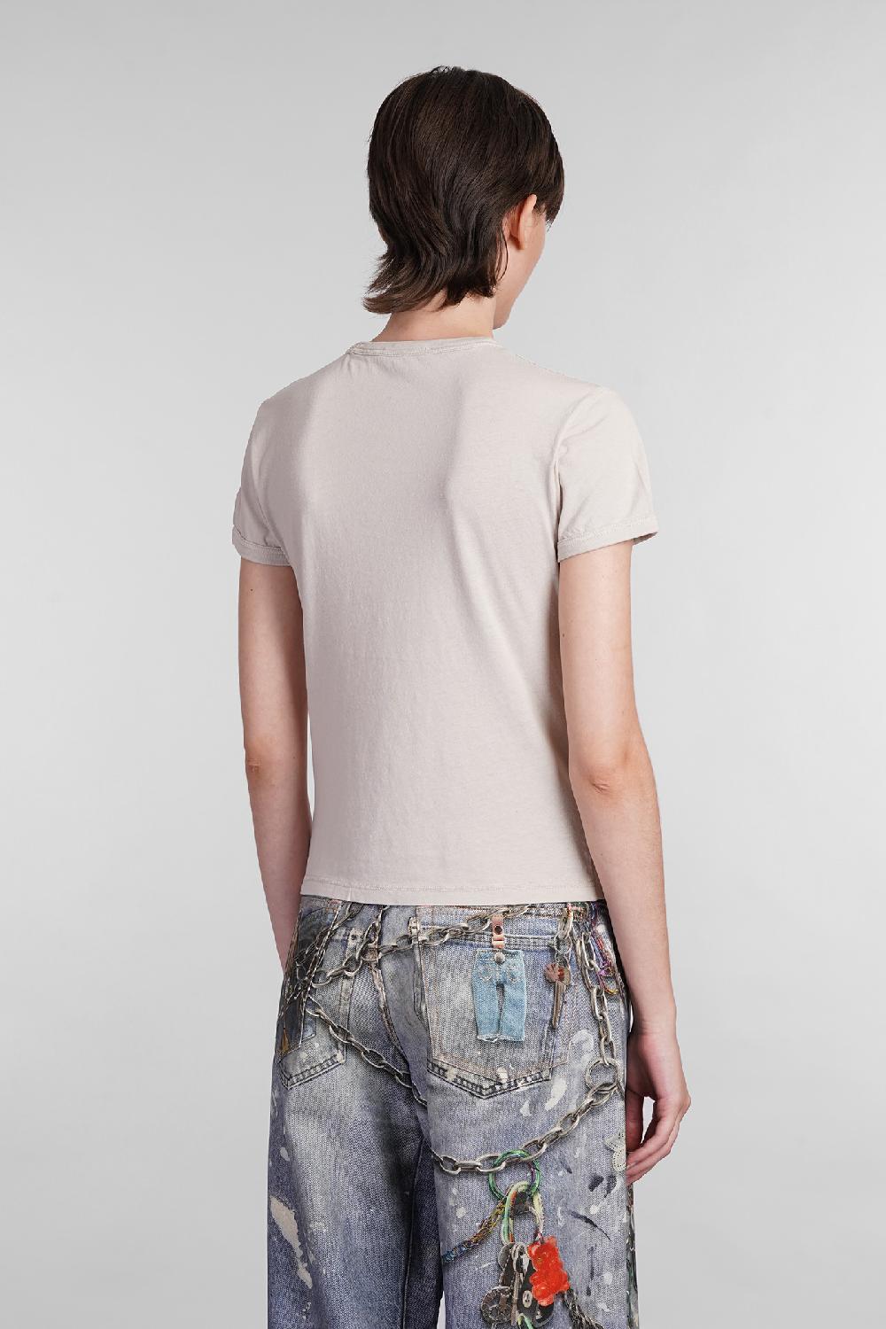 Deliberti Acne Studios T-shirt in cotone beige cod. 402972 - Deliberti The Luxury Shopping Qualità