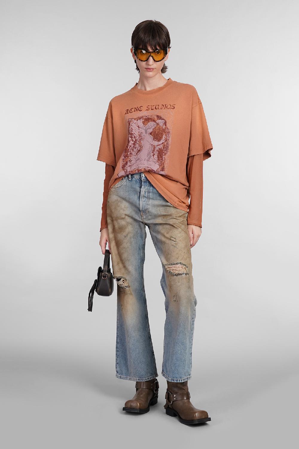 Deliberti Acne Studios T-shirt in cotone arancione cod. 402966 - Deliberti The Luxury Shopping Promozione