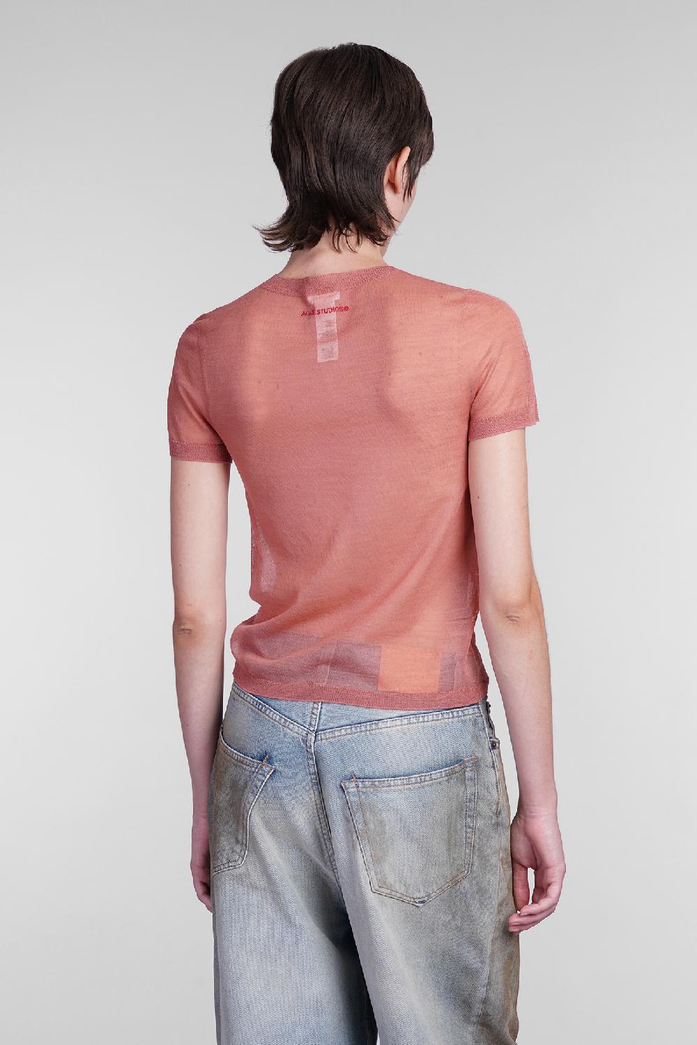 Deliberti Acne Studios T-shirt in lana rosa cod. 406152 - Deliberti The Luxury Shopping Pezzi Unici
