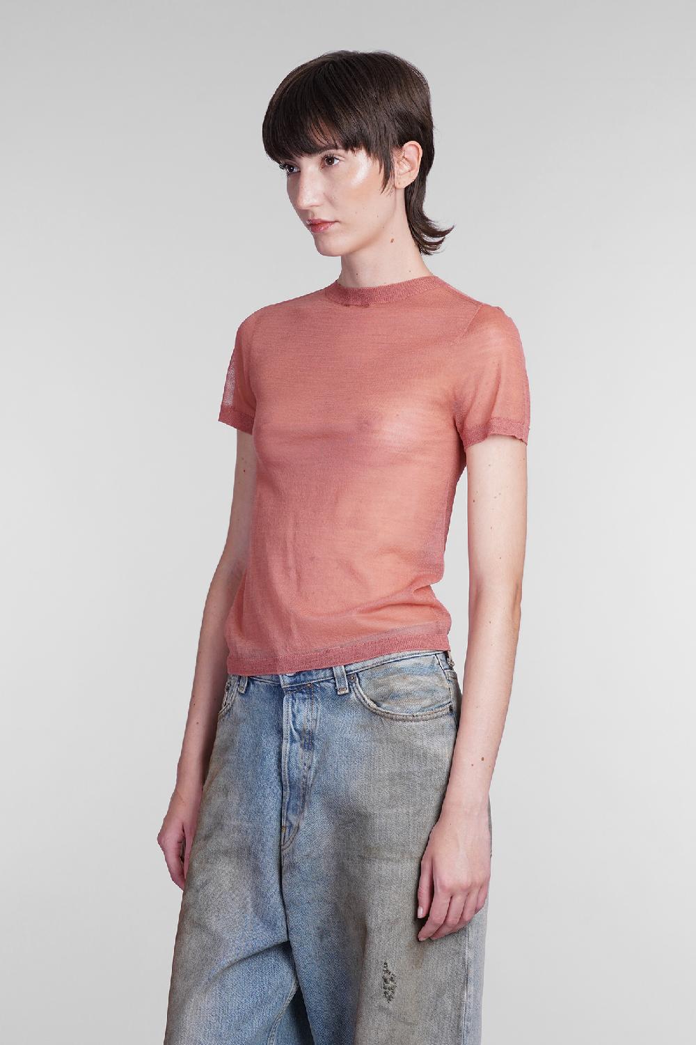 Deliberti Acne Studios T-shirt in lana rosa cod. 406152 - Deliberti The Luxury Shopping Pezzi Unici
