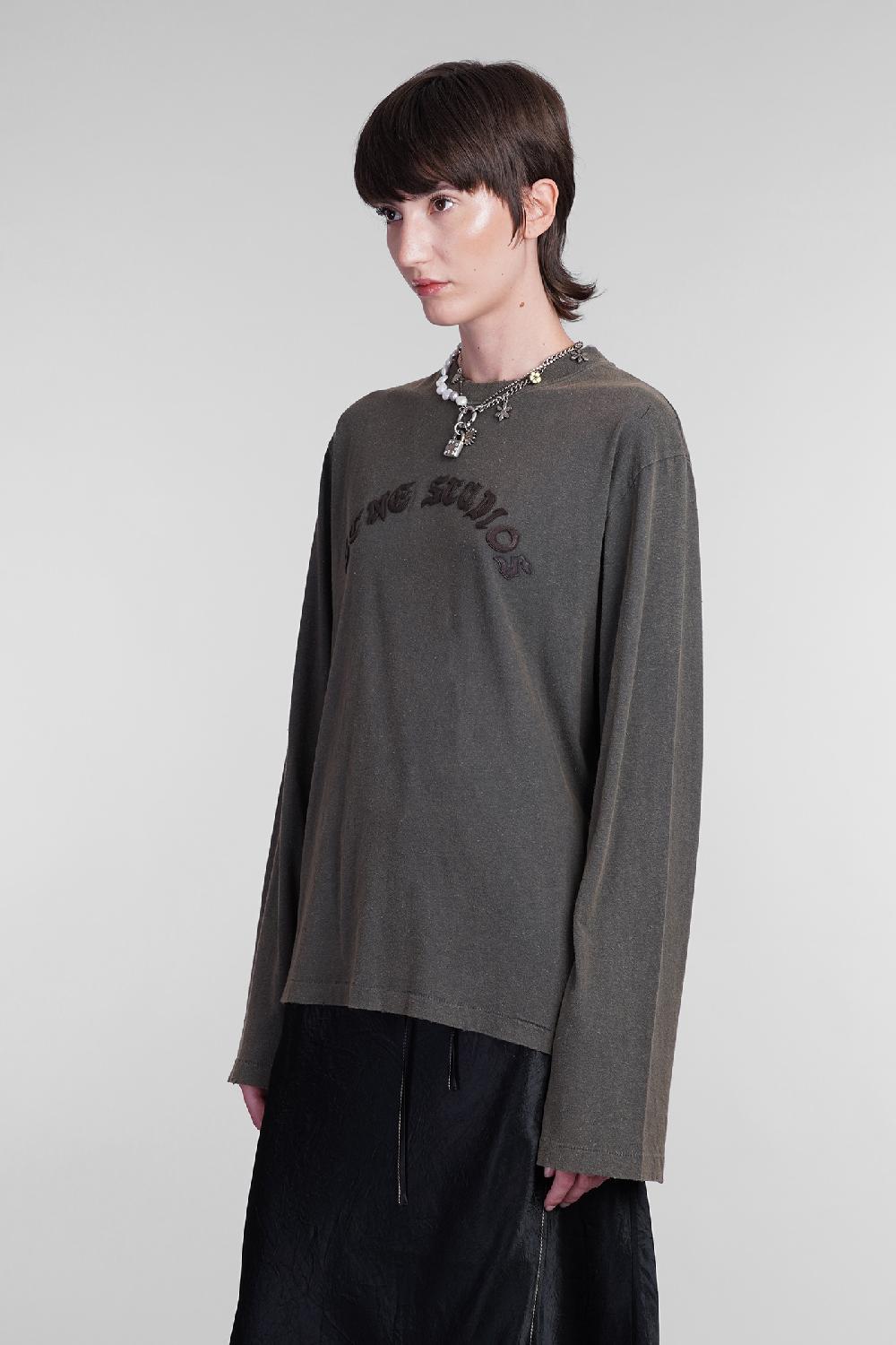 Deliberti Acne Studios T-shirt in cotone verde cod. 405710 - Deliberti The Luxury Shopping Prezzo Ridotto
