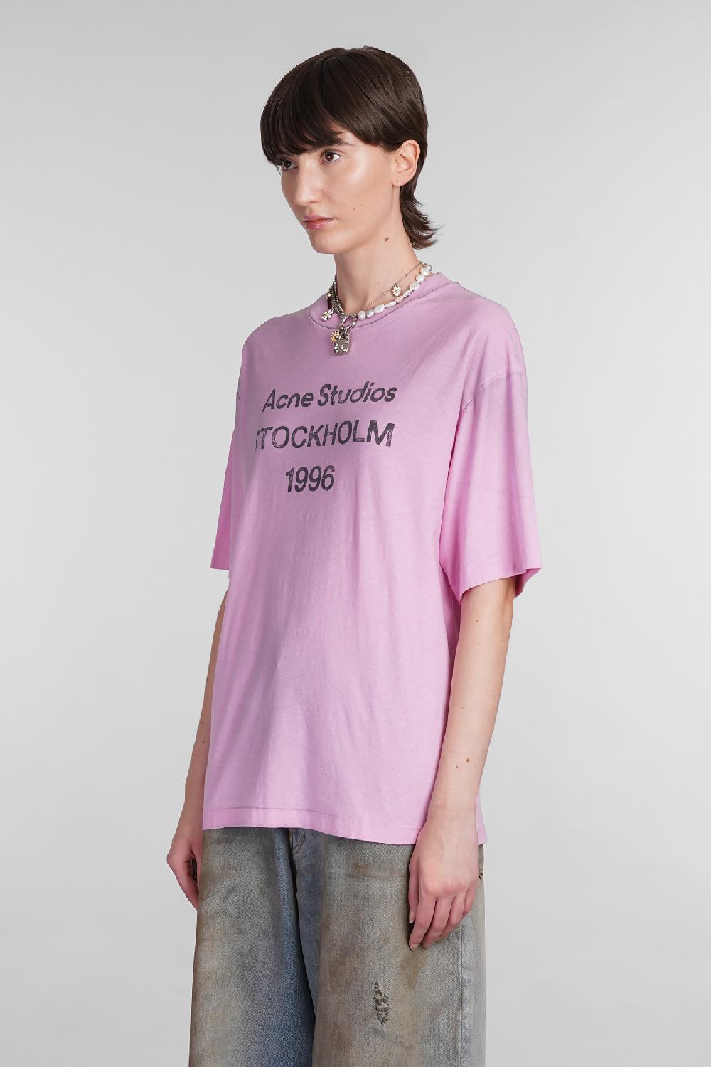 Deliberti Acne Studios T-shirt in cotone rosa cod. 402416 - Deliberti The Luxury Shopping Offerte