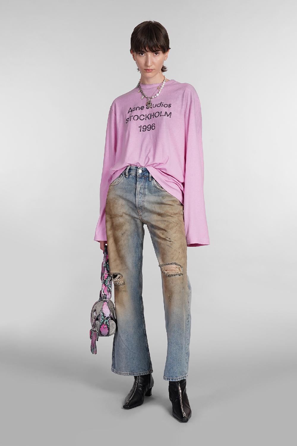 Deliberti Acne Studios T-shirt in cotone rosa cod. 402638 - Deliberti The Luxury Shopping Vendita Calda