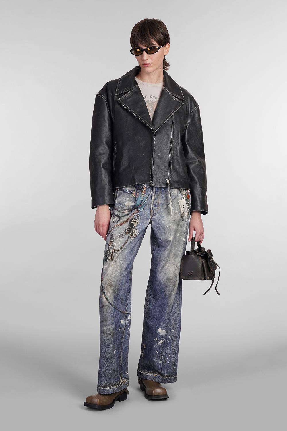 Deliberti Acne Studios Giacca in pelle in pelle nera cod. 402646 - Deliberti The Luxury Shopping Negozio