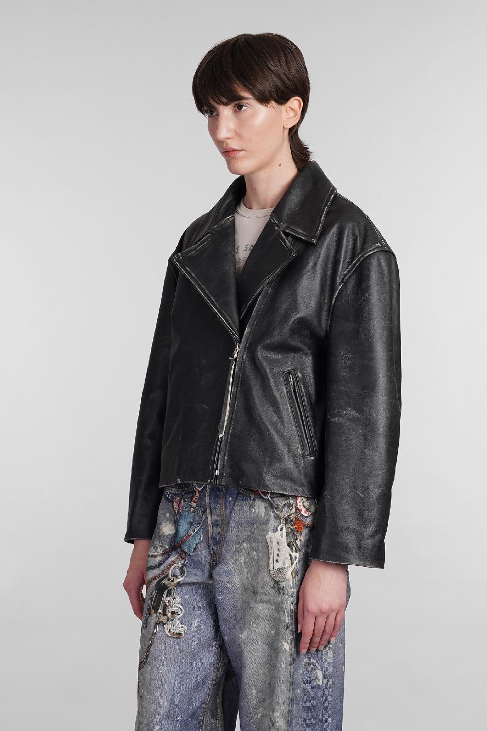 Deliberti Acne Studios Giacca in pelle in pelle nera cod. 402646 - Deliberti The Luxury Shopping Negozio