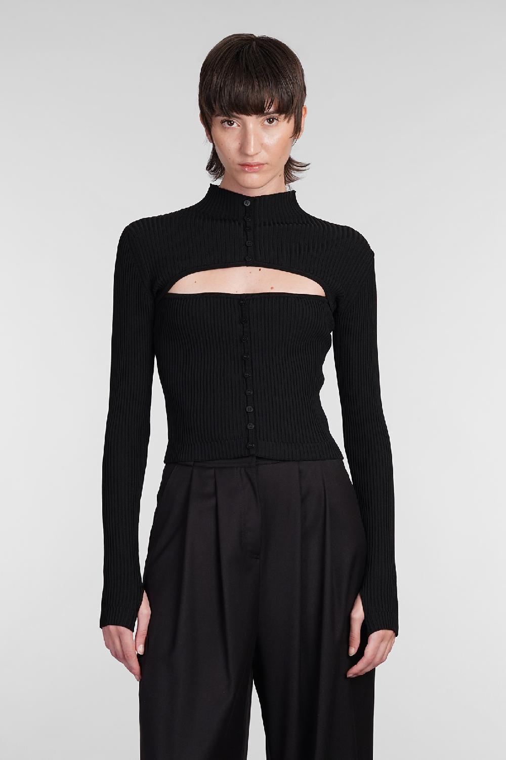 Deliberti Andreadamo Cardigan in lana nera cod. 406586 - Deliberti The Luxury Shopping
