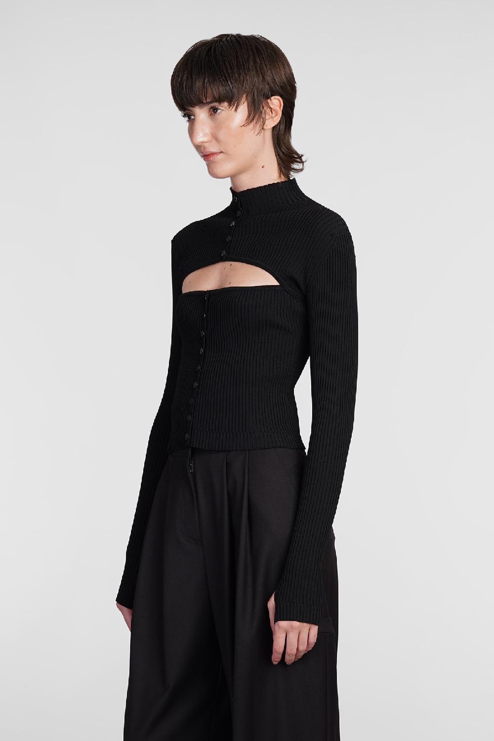 Deliberti Andreadamo Cardigan in lana nera cod. 406586 - Deliberti The Luxury Shopping Presa
