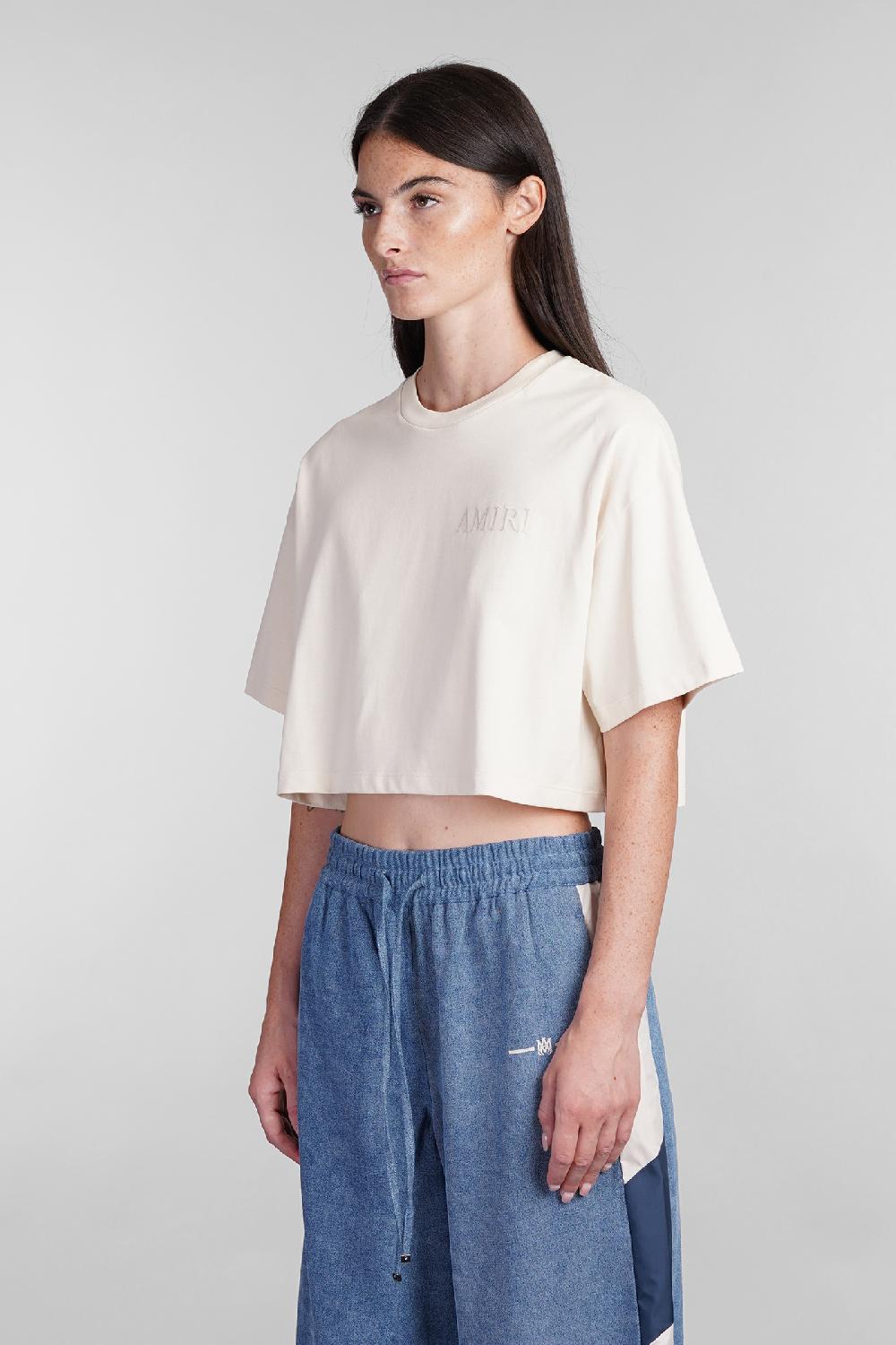 Deliberti Amiri T-shirt in cotone beige cod. 401273 - Deliberti The Luxury Shopping Saldi Di Fabbrica