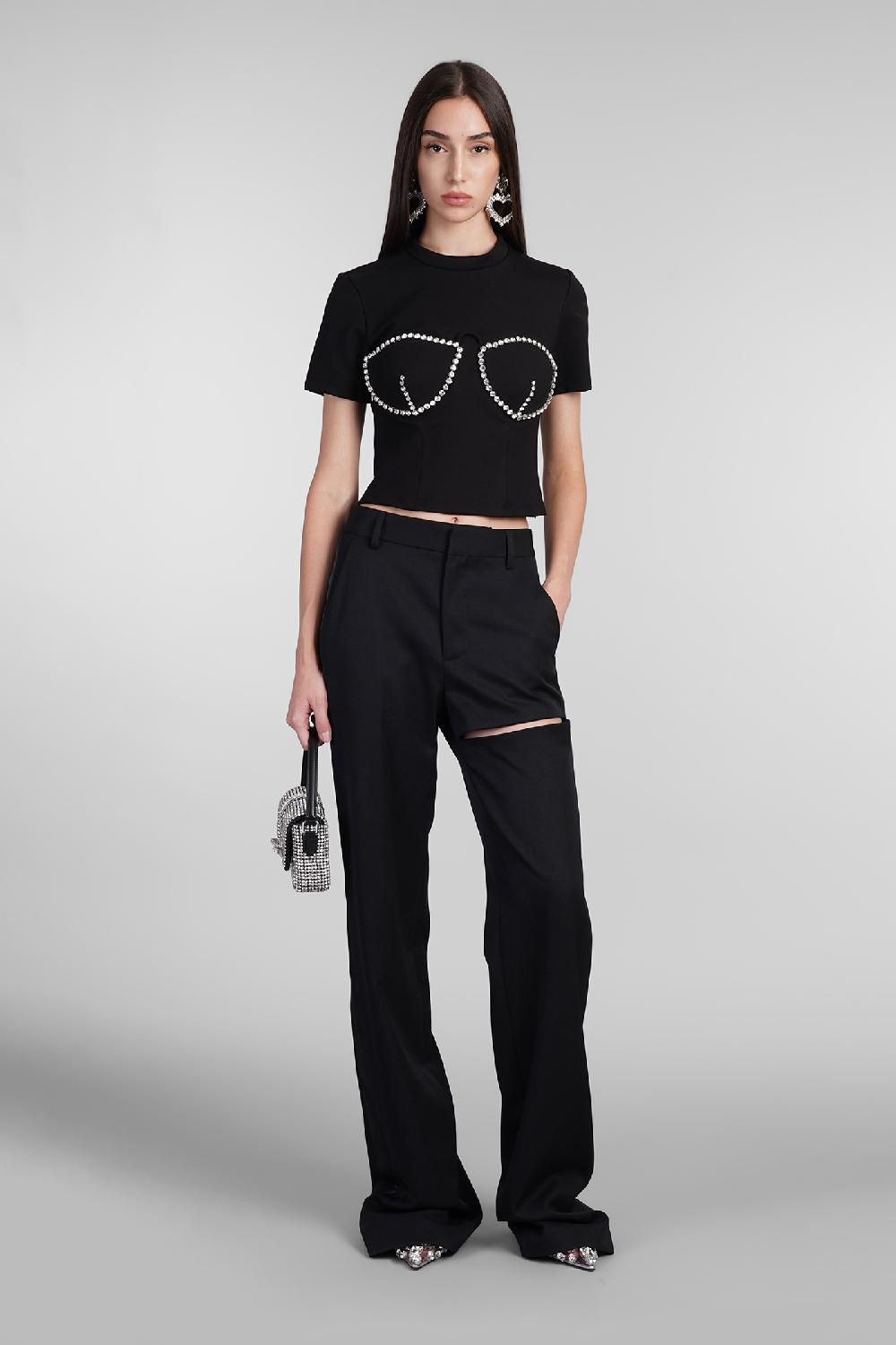 Deliberti Area T-shirt in rayon nero cod. 406969 - Deliberti The Luxury Shopping 2025