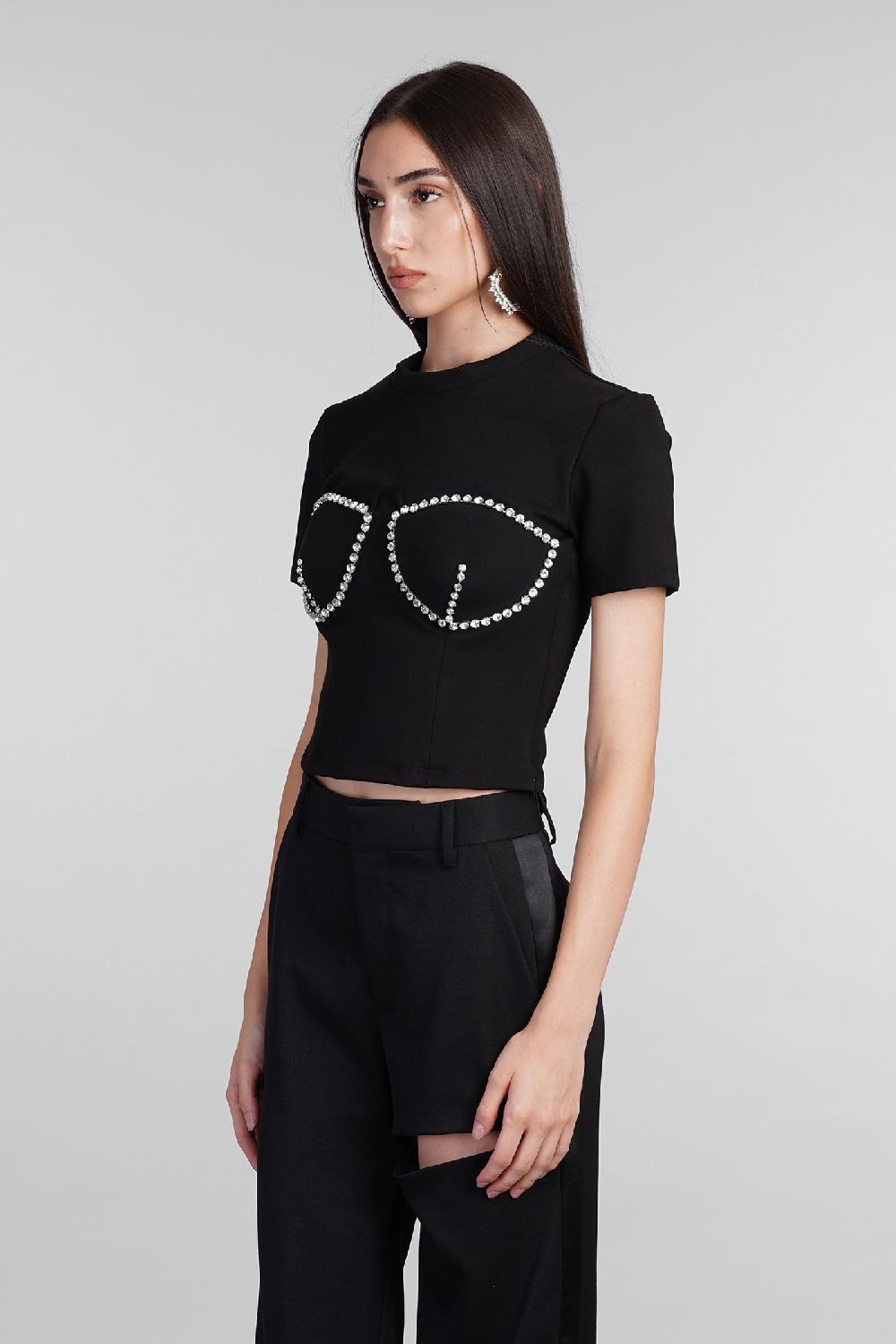 Deliberti Area T-shirt in rayon nero cod. 406969 - Deliberti The Luxury Shopping 2025