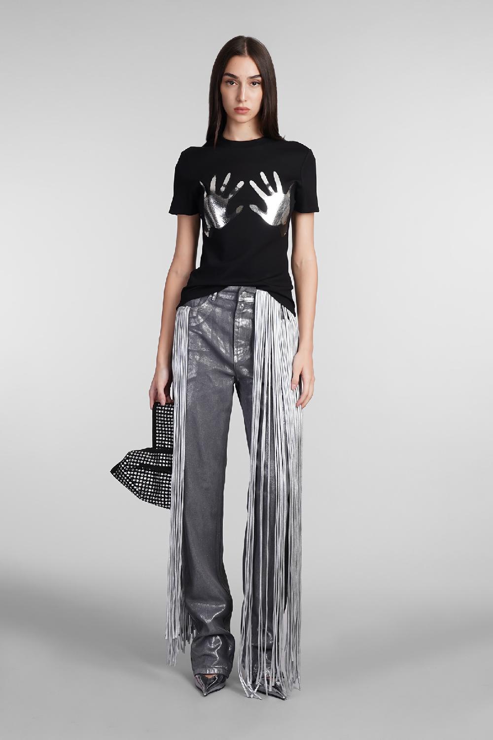Deliberti Area T-shirt in viscosa nera cod. 409260 - Deliberti The Luxury Shopping Vendita