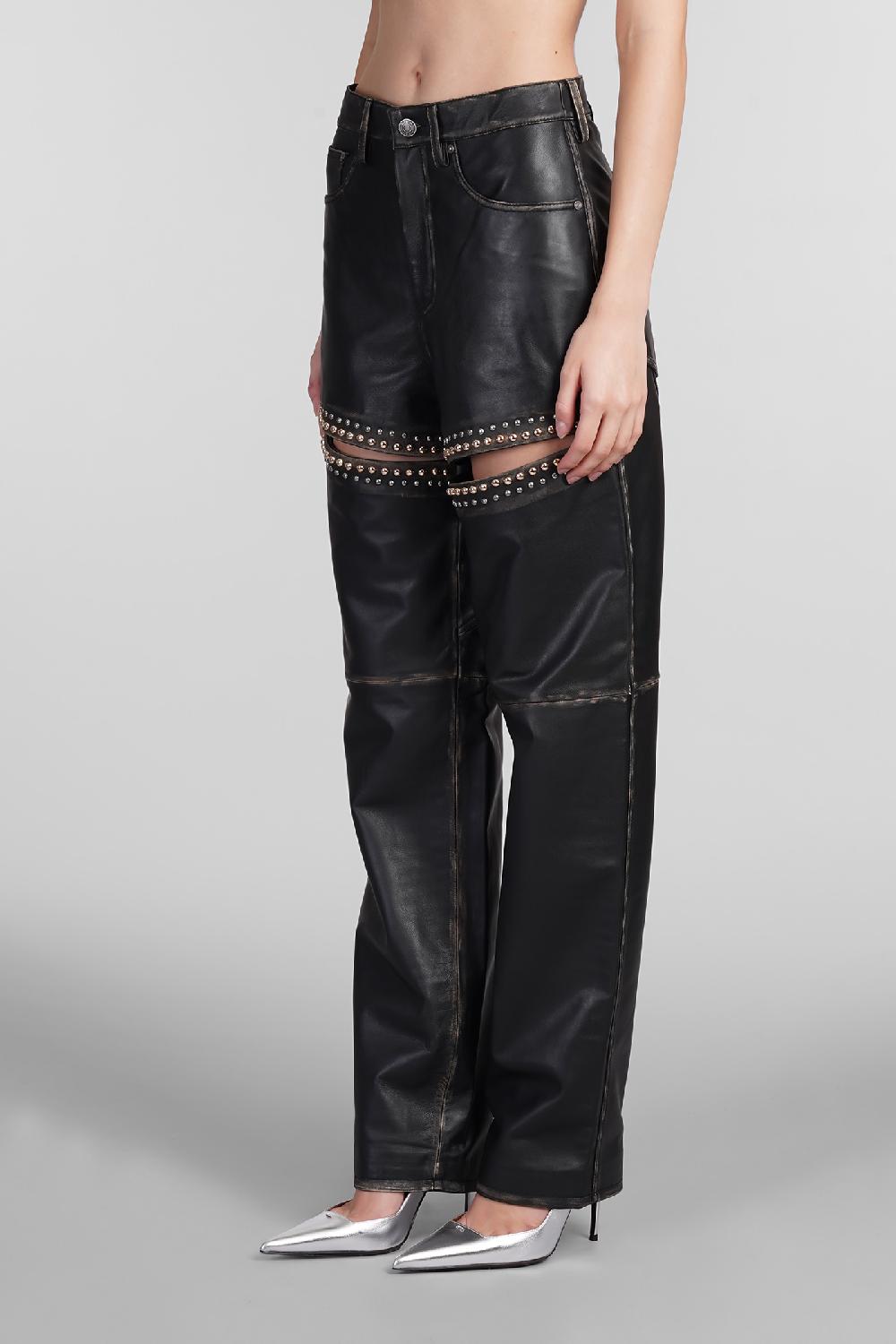 Deliberti Area Pantalone in pelle nera cod. 409264 - Deliberti The Luxury Shopping Convenienza